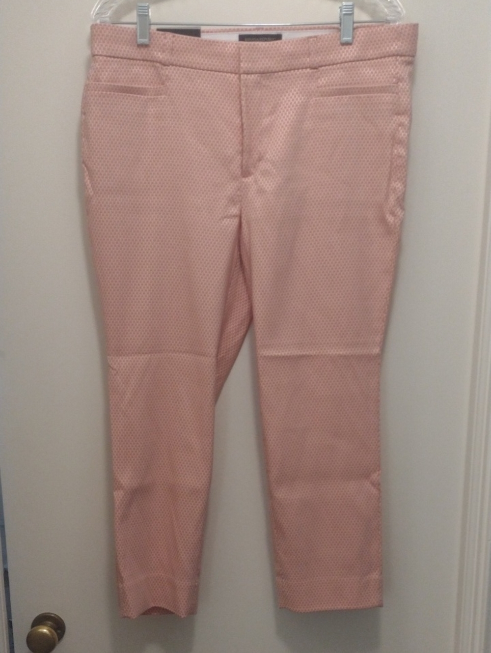 Banana Republic Pink And White Sloan Crop Pants (J899)